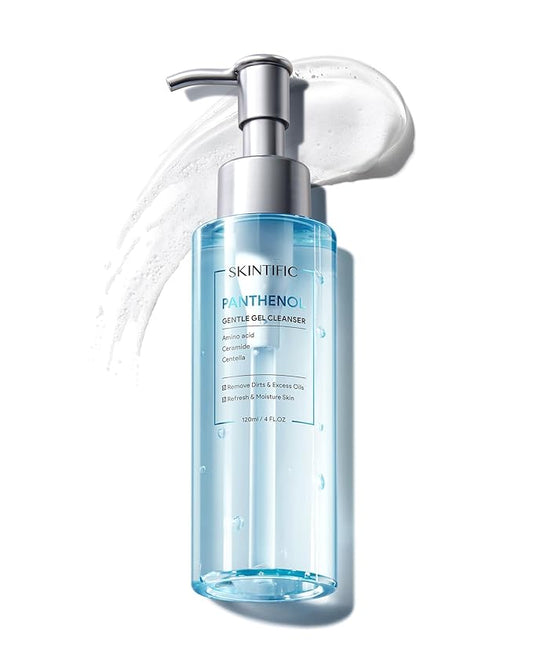 Panthenol Gentle Foaming Facial Cleanser | Daily Oil Control Face Wash for Women & Men, Soothes Troubled Skin, Amino Acid + Ceramide, Balances Skin Barrier, Smooth & Refreshed Complexion