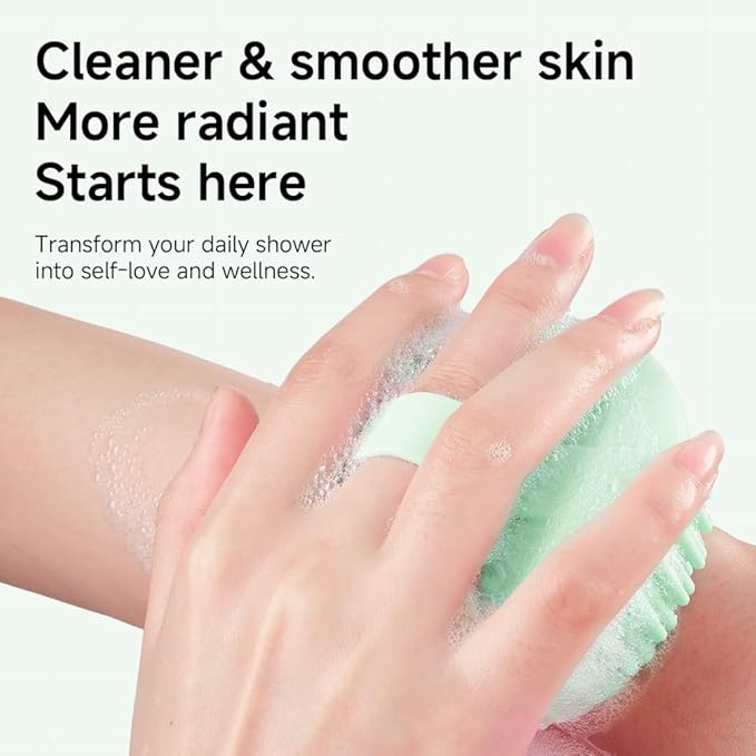 Silicone Body Scrubber for Bath & Massage - Ultra-Soft Food-Grade Silicone Body Exfoliator - Skin-Friendly, Hygienic & Easy-to-Dry Design, Perfect for Relaxing Shower & Spa Experience