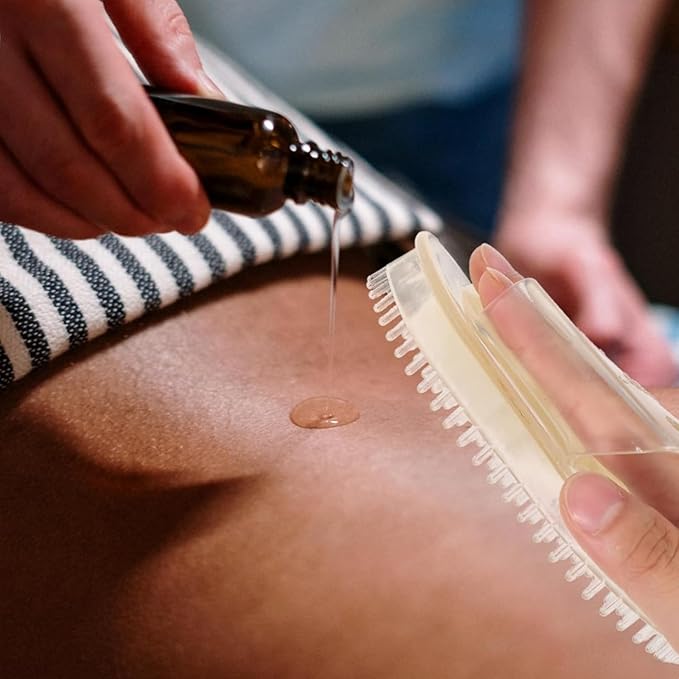 Meridian Pressure Brush Body Relaxation Massage Comb Essential Oil Brush Body Scrubber Bath Body Brushes SPA Massager Device, for Meridian Scalp Full Body Relaxation Massage (2 Pcs) (White)