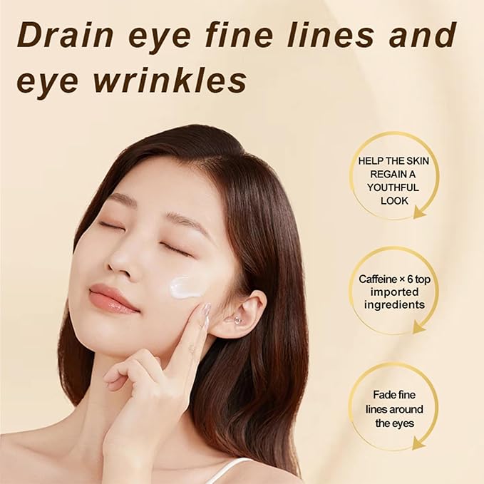 PORCOPE Caffeine Dark Circle Eye Cream - Contains Hyaluronic Acid & Niacinamide Under to Brighten Eye Area, Reduce Dark Circles & Smooth Wrinkles - Caffeine Eyes Serum 0.5 fl oz