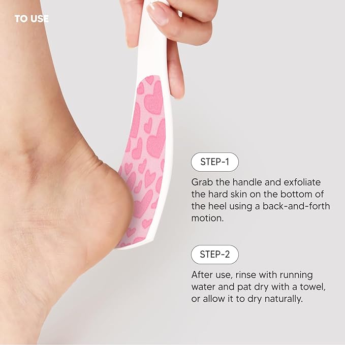 S-Line Emery Foot File(Pink Heart), Colossal Double-Sided Pedicure Tool, Effective for Cracked Heel, Ergonomic Design for Easy Grip