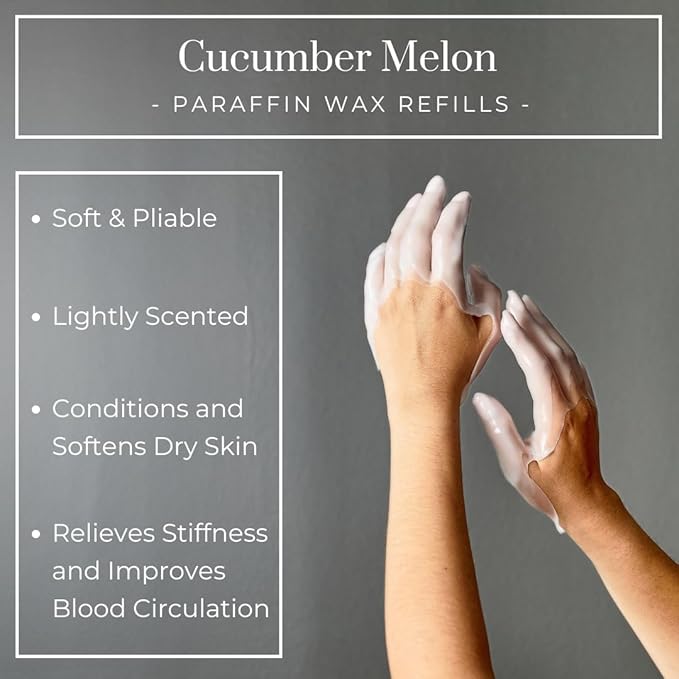 6lb Cucumber Scented Paraffin Wax, Paraffin Wax for Hand and Feet, Use with any Paraffin Wax Machine for Hand and Feet, Paraffin Wax Refills for Paraffin Baths, Parrafin Wax Blocks
