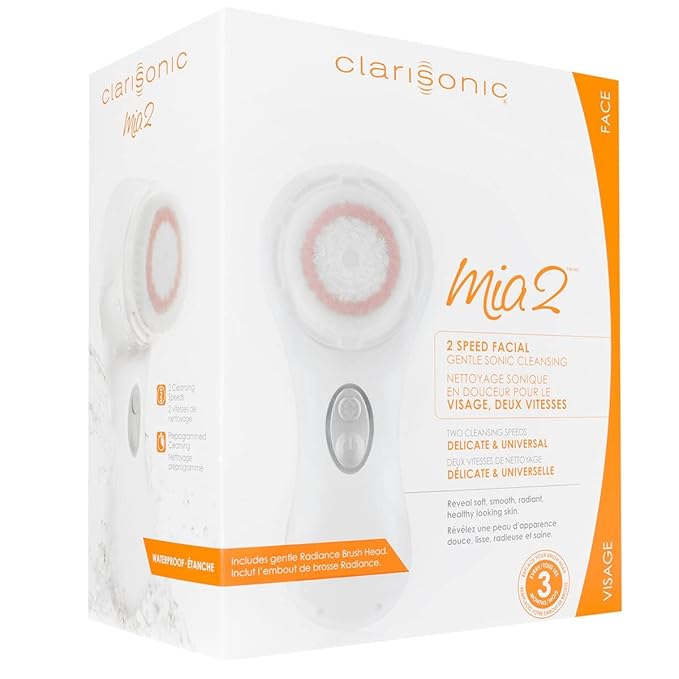 Clarisonic Mia 2 Facial Cleansing Brush, Sonic System, 2-Speed, 2025 (White)
