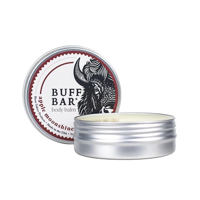 BUFF BAR Pure Bison Tallow Balm, Apple Moonshine - Scents of Apple, Cinnamon, & Orange - All Purpose, Body Butter, Hydrating, Naturally Derived, Replaces Lotion - For Dry, Itchy Skin