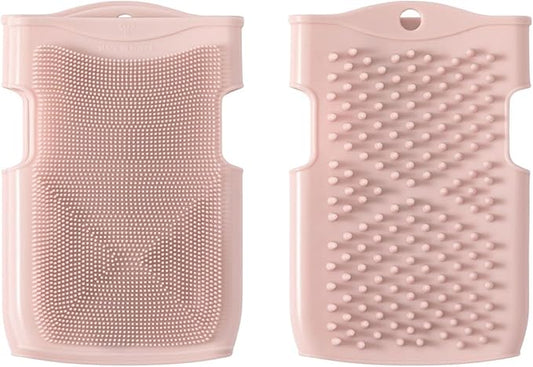 Innobaby Double Sided Silicone Massage Mitt Bath Scrubber Shower Brush & Scalp Massager/Pink
