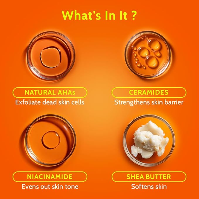 Chemist at Play AHA Body Lotion with 5% Natural AHA, Niacinamide, Shea Butter | For Exfoliating Dry & Dead Skin Cells, Deep Nourishment & Radiant Skin | Skin Brightening Lotion | 236ml