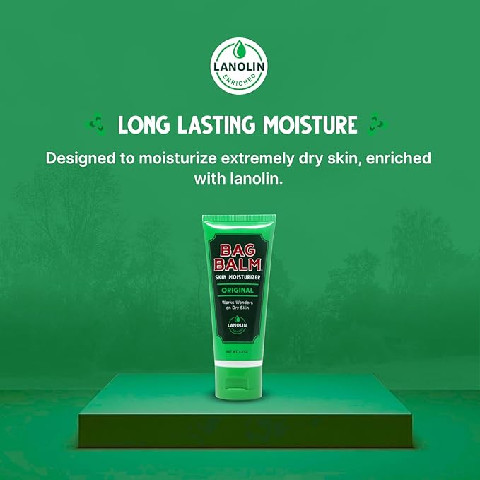 Bag Balm Vermont's Original Hand Moisturizer, Hand Balm for Dry Skin, Cracked Hands, Heels & Dry Hands Treatment, For Dogs and More Ointment, Dry Skin Lotion (2oz Tube (Pack of 2))