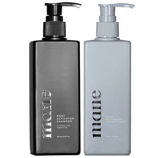 Superior Mane Root Activator Shampoo & Conditioner for Men – Nourishing Daily Hair Care Set – Supports Healthier, Fuller-Looking Hair with Ginseng, Oat & Sesame Extracts – Unscented, 17 fl oz (2 Pack)