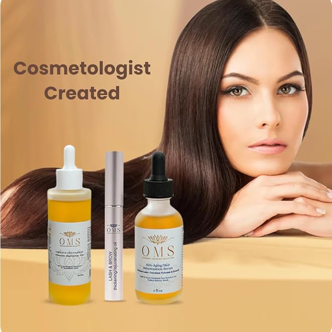 OMS Pre-Shampoo Hair Treatment Oil for Growth & Loss Prevention, Scalp Nourishing, Heat Protection, Anti-Frizz 3oz