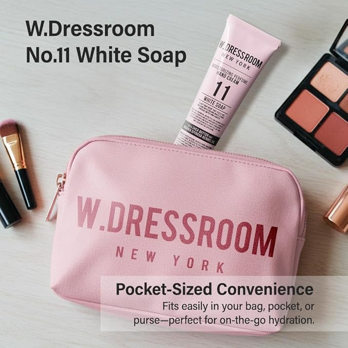W.Dressroom Moisturizing Hand Cream for Dry Hands, Non-Greasy, Quick-Absorbing Korean Hand Lotion, Travel Size 1.69 fl oz (50 ml), No.11 White Soap Scent