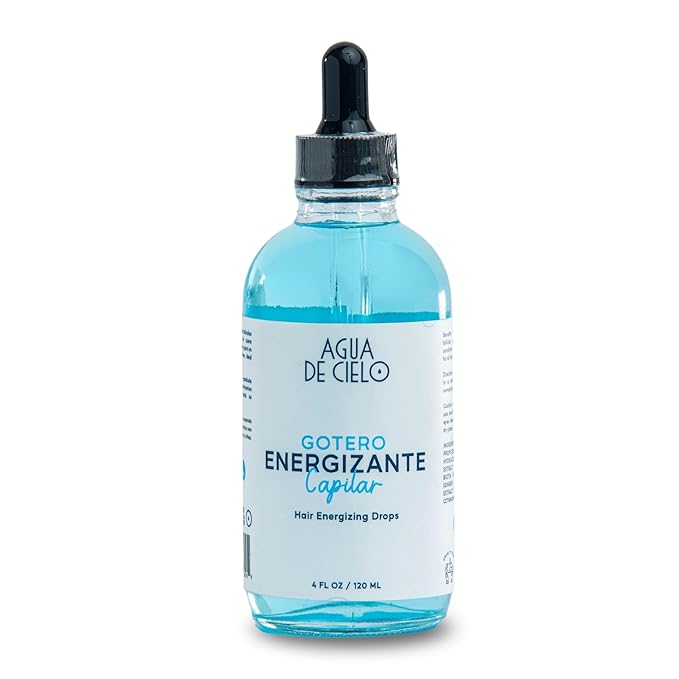 Agua de Cielo Hair Energizing Drops - Nourishing Hair Follicle Stimulator, Growth Oil Infused with Biotin, Ginger, Collagen & Peppermint, Supports Healthy Strands - 4 Oz