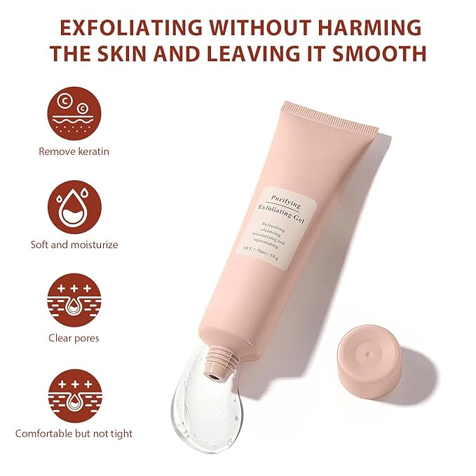 Purifying Exfoliating Gel,Facial Exfoliator Cleanser,Natural Exfoli ating Gel Purifying Cream,Deep Cleansing Face and Body Exfoliating Scrub Gels for All Skin (3Pcs)