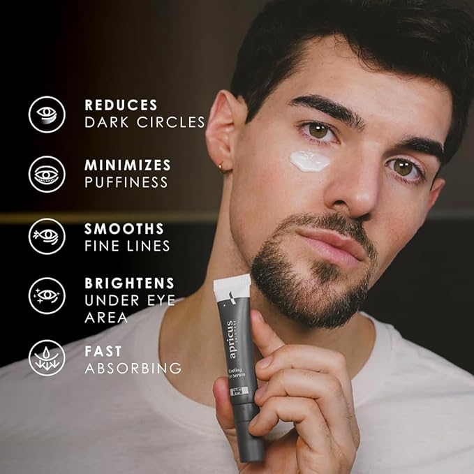 Forte Series Apricus Eye Serum, Caffeine Peptide Formula, Lightweight Serum for Dark Circles, Puffiness and Fine Lines