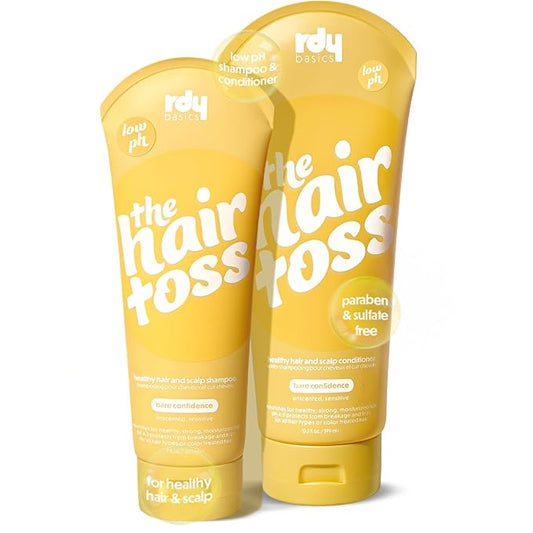 The Hair Toss Men & Women Shampoo And Conditioner Set 13.5floz/7floz - Unscented - Formulated 4.5pH Moisturizing Paraben and Sulfate Free Shampoo and Conditioner Set, Hair Care Sets