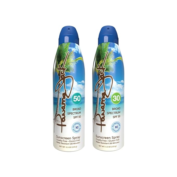 Panama Jack Explorer Duo - Travel Sunscreen Spray SPF 30 & 50 Suntan Sun Care Pack