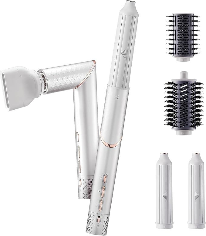 GLAMUP 5-in-1 Flexible Styler Multi Hair Styler - Advanced High-Speed Hair Dryer, Magic Styler with Tight Grip, for Travel, Fast Drying, No Heat Damage, Gift Set