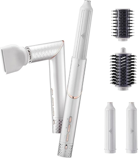 GLAMUP 5-in-1 Flexible Styler Multi Hair Styler - Advanced High-Speed Hair Dryer, Magic Styler with Tight Grip, for Travel, Fast Drying, No Heat Damage, Gift Set