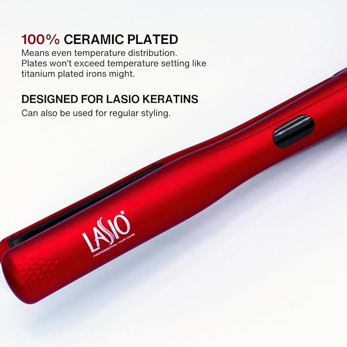 LASIO 1 Inch Pro Straight Ceramic Flat Iron Hair Straightener – Frizz-Free Shine, Salon-Quality Heat, 6 Temp Settings, Matte Finish, Digital Display, Tangle Resistant, For All Hair Types, Smooth & Sleek Styling