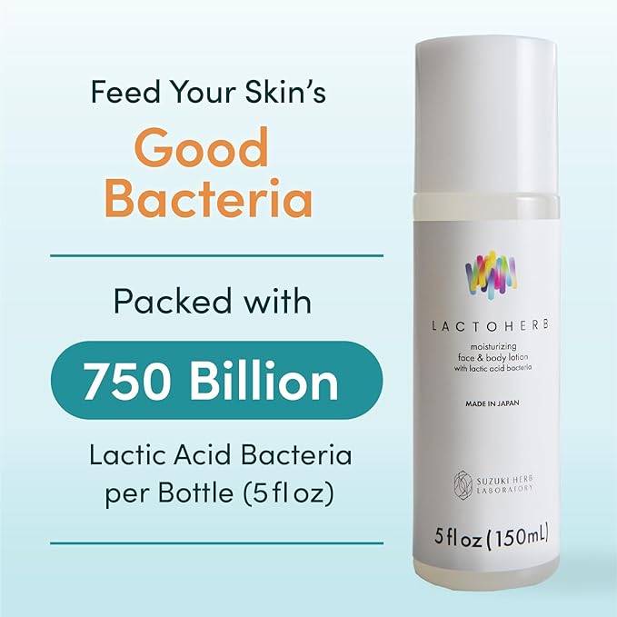 Lactoherb Probiotics Moisturizing Face & Body Lotion with Lactic Acid Bacteria, Made in Japan, 5 fl oz (150 ml)