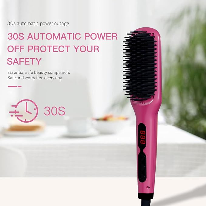 MEGAWISE Hair Straightener Brush Series (Rose Red)