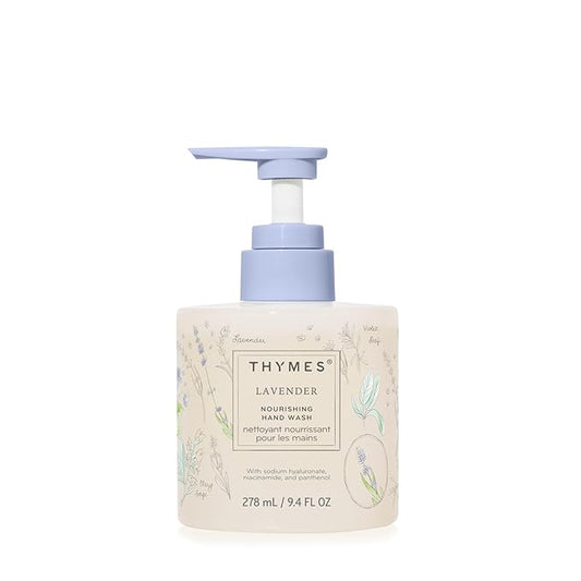 Thymes Nourishing Hand Wash - Liquid Hand Soap for Bathroom or Kitchen - Liquid Soap with Notes of Velvety Lavender, Warm Rosewood, Fresh Clary Sage, & Earthy Violet (Lavender, 9.4 fl oz)