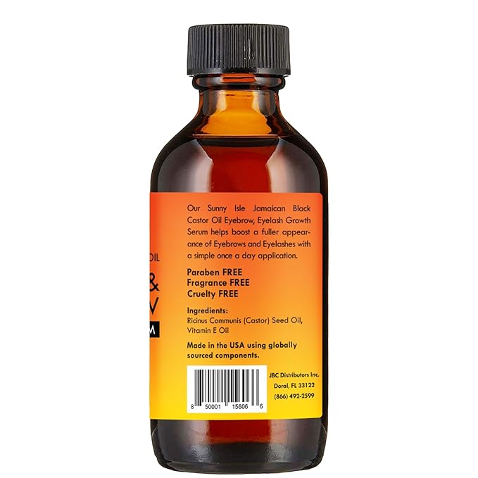 Sunny Isle Jamaican Black Castor Oil Eyelash & Eyebrow Growth Serum 2oz