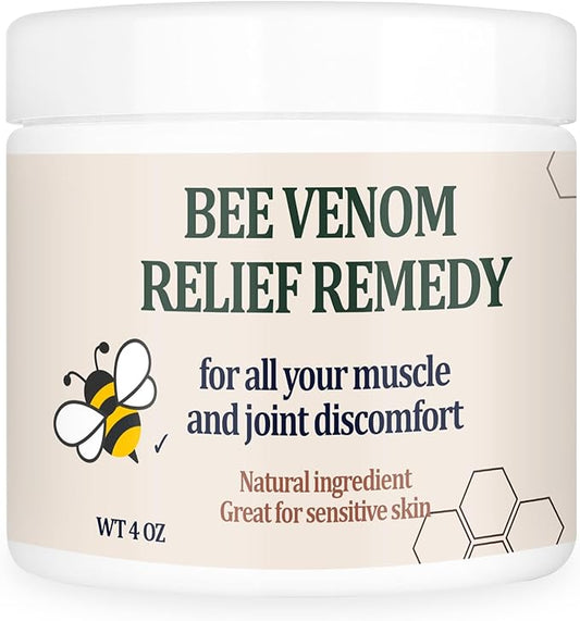 Natural Organic Bee Venom Muscle & Joint Cream, Extra Effective Muscle & Joint Care, for Neck, Hand, Feet, Knee, Muscles, Shoulder, Wrist, Elbow, Ankle, Foot Aches, Arnica, Vitamin B6