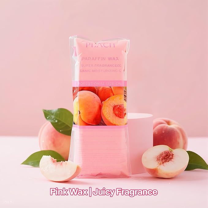 NOVAL Paraffin Wax Refills – Moisturizing & Nourishing, 6 Pack (1LB Each) Peach Scented Wax Blocks for Hands and Feet Spa Bath, Deep Hydration for Dry Skin and Cracked Heels