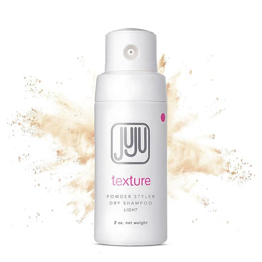 Juju Styling Texture Powder & Travel Size Dry Shampoo for Women & Men Pump 2 Oz (Light) - Non Aerosol Dry Shampoo for Women, Hair Texturizer for Volume, Fragrance Free Hair Care for All Types of Hairs