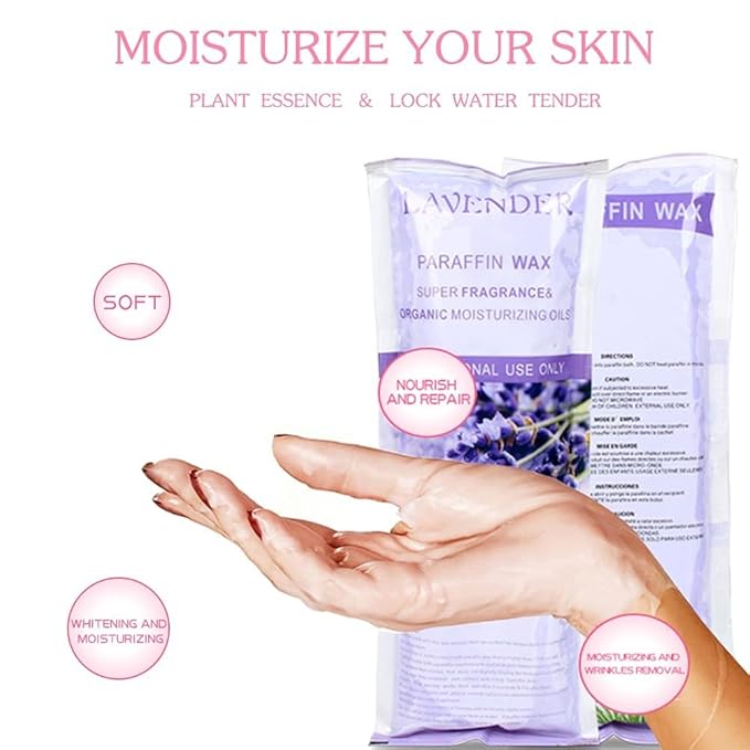 Paraffin Wax Refills, 12 Pack Lavender Scented Paraffin Wax Beads Blocks for Paraffin Bath, Paraffin Wax Machine Refills for Hand Feet Dry Skin,Rrelieves muscle fatigue, Hydration and nourish