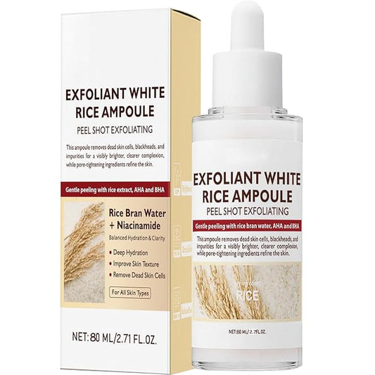 Peel Shot Glow Rice Peeling Ampoule, Soft Exfoliating Face and Body Scrub, Korean Skincare-80ml