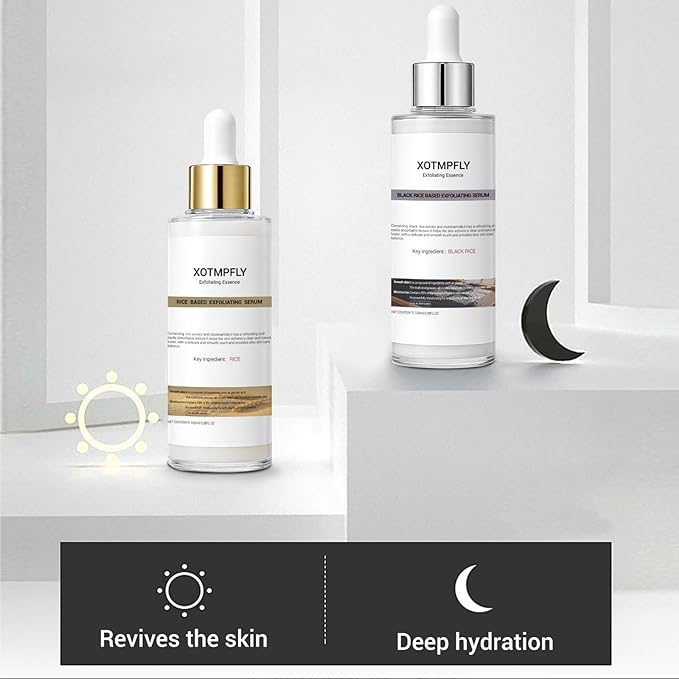 Black Rice Exfoliating Peel Shot - A Gentle Facial Exfoliator with Black Rice Essence, Helping to Improve Roughness and Reinvigorate with Water for All skin care.