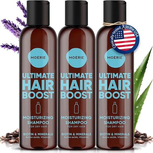 Moerie Ultimate Hair Growth Shampoo – For Longer, Thicker, Fuller Hair - Vegan Friendly Volumizing Hair Products – Paraben & Silicone Free – All Hair Types – Reverse Hair Loss