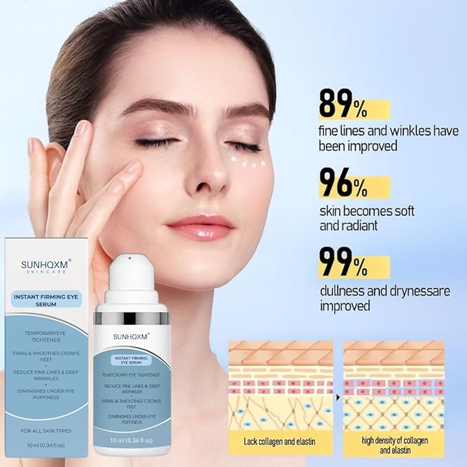 Instant Firming Eye Serum– Instantly Visibly Reduces Under Eye Bags And Wrinkles, Fine Lines, Crow's Feet, Dark Circles – Pump – Anti Aging Wrinkle Remover for Face, 10ml/0.34 Oz (2)