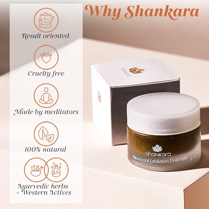 Shankara Exfoliating Face Scrub For Women & Men with Algae-Aloe Gel, Turmeric, Lavender & Papaya - Perfect Face Exfoliator For Purifying Skin, Dead Skin Scars & Rejuvenating Skin (50 ml)