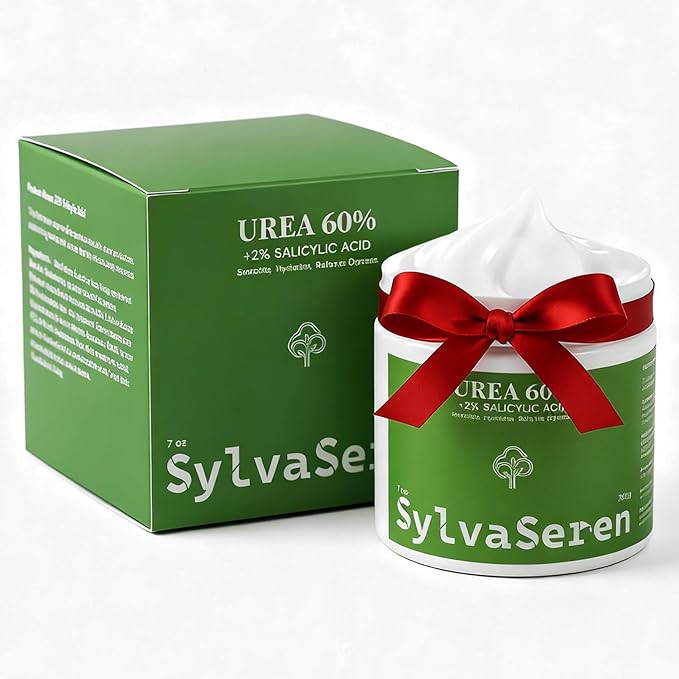 Urea Cream 60 Percent Foot Cream Unscented Maximum Strength For Dry Cracked Heels Plus 2% Salicylic Acid 60% Urea Foot & Hand Lotion With Tea Tree Oil, Coconut Oil, Shea Butter - 7 Oz