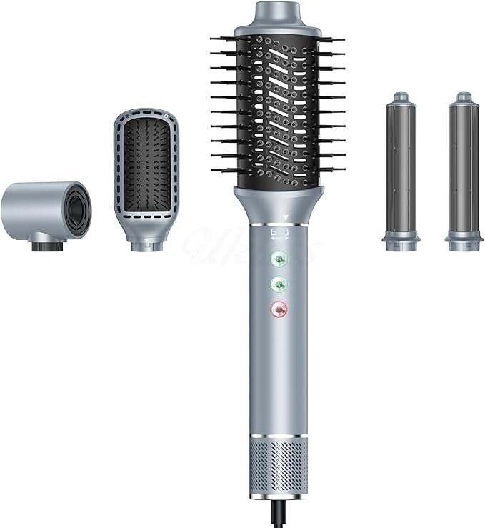 Hair Dryer Brush, 5 in 1 Blow Dryer Brush Set, High Speed Hot Air Styler, Auto Wrap Curlers for Frizz-Free Volume, Smooth Hair&No Heat Damage Hair Styling Tools Gift for Drying Curling Straightening