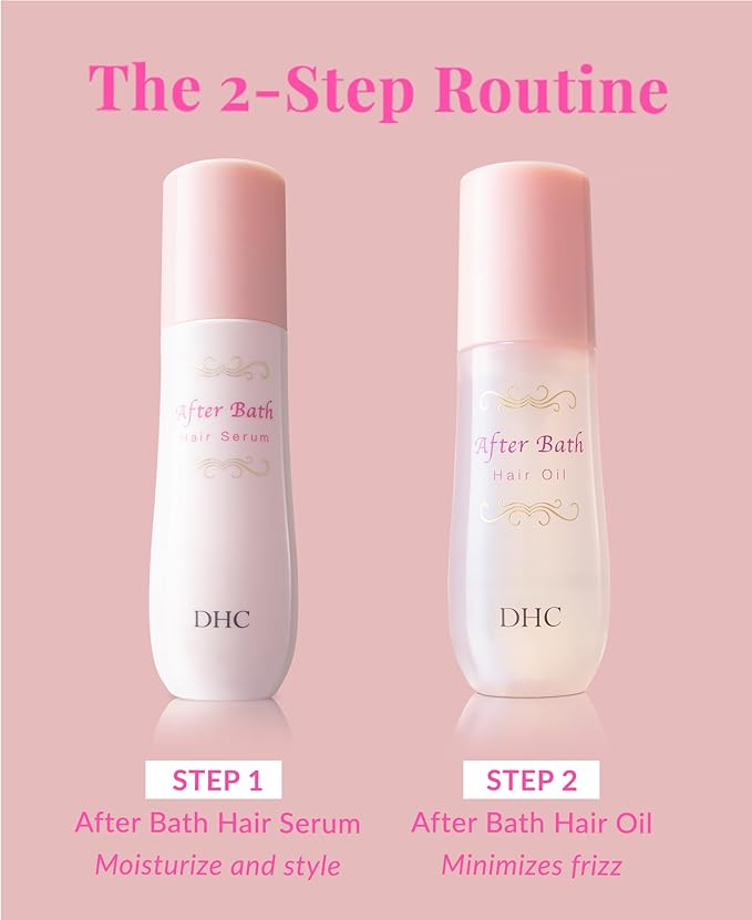 DHC After Bath Hair Oil, Shine-Enhancing Hair Oil, Lightweight, Leave-In Oil, Smoothing, Frizz-free, Ideal for All Hair Types, 3.3 fl. oz.