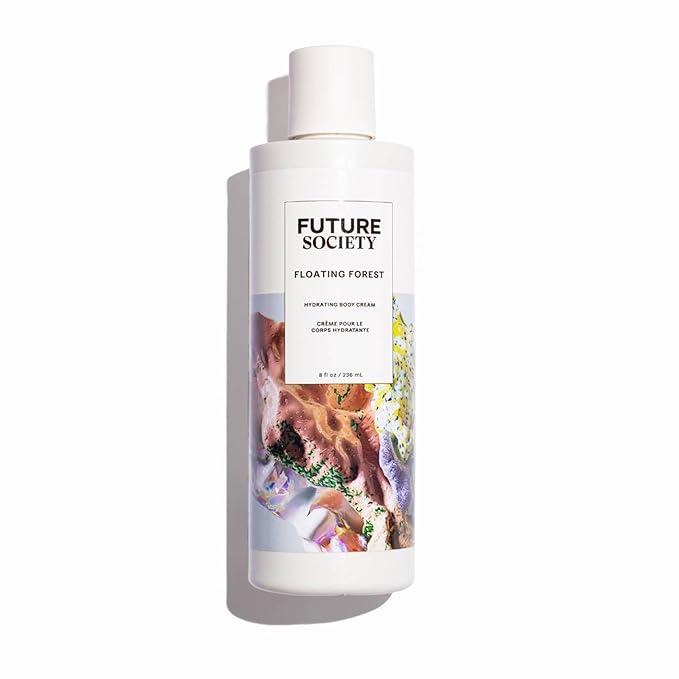 Future Society Floating Forest Body Lotion - Luxury Aquatic Floral Scented Body Cream with Notes of Bergamot, Freesia & Musk - Moisturizes & Replenishes Dry Skin - Hydrating & Perfumed Lotion - 8oz