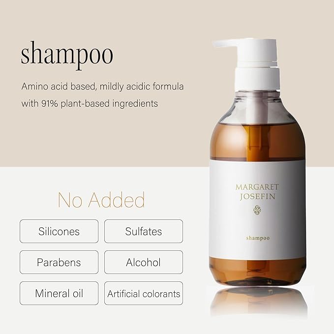 MARGARET JOSEFIN Japanese Shampoo – Sulfate Free, Hydrating, Smooth and Volume Care, Green Tea Scent | 16.9 fl oz (500mL)