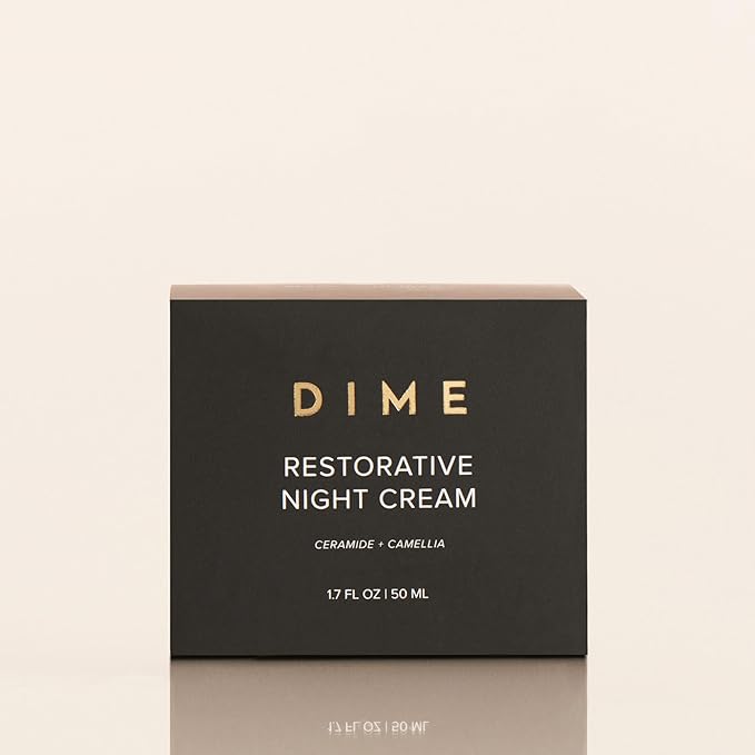 DIME Beauty Restorative Night Cream, Facial Moisturizer with Ceramides and Sea Buckthorn, 1.7 oz / 50 ml in Pump