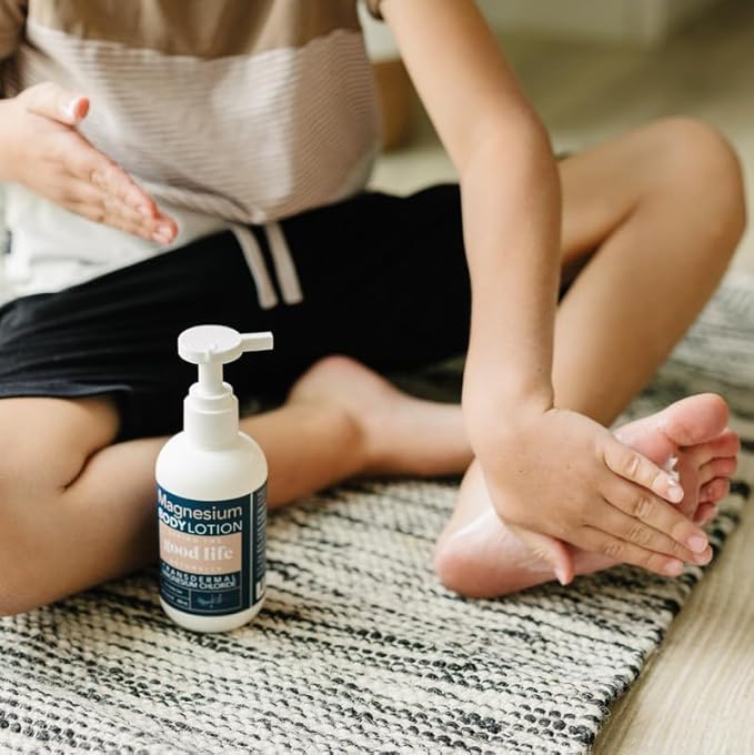 Magnesium Bundle - Magnesium Soak, Body Lotion, Muscle Cream and Topical Body Spray with a Vanilla Bean Lip Balm, Organic, Natural, Pure (BOTTLE COLOR MAY VARY)