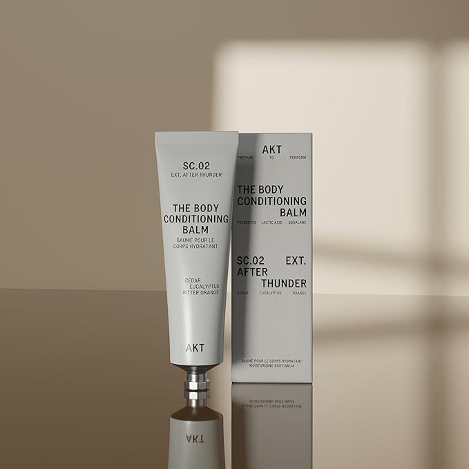 AKT The Body Conditioning Balm 3.4 Fl Oz, Firming Cream, Hydrating Body Balm with Olive Squalane & Lactic Acid, Vegan Moisturizer, Plastic Free, Sc.02 After Thunder, All Genders