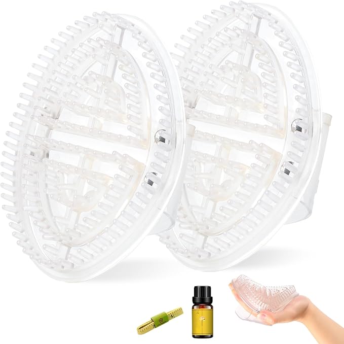 2Pcs Meridian Massage Brush, Handheld Massage Brush for Belly, Beauty Professional Full Body Relaxation Massager Brushs Tools, Full Body SPA Meridian Pressure Brushes with Essential Oils (White)