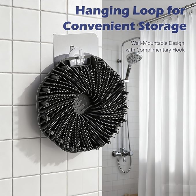 Silicone Body Scrubber, New Scrubbies for Body,Premium Soft Silicone Body Scrubber Shower Bath Brush,Scrubbies The Sud Bud,for All Skin Types (Medium, Count, 4)