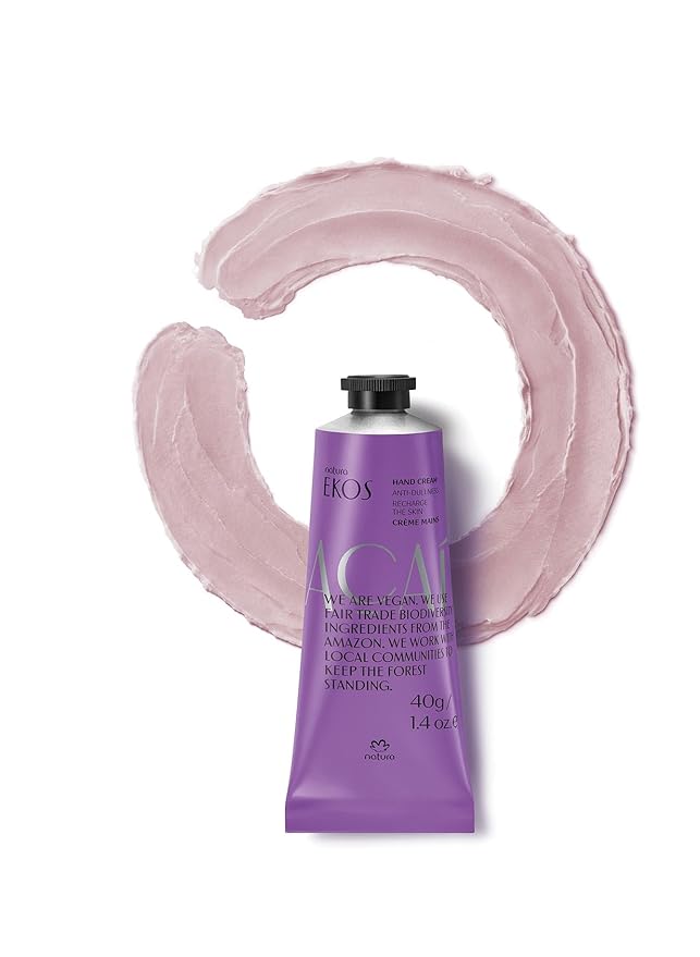 Natura - Açaí Hand Cream - Anti-Dullness Hand Balm - Vegan Moisturizing for Dry Hands with Murumuru Butter – Antioxidant Hydration, Fast-Absorbing Cream for Soft, Smooth Skin - 1.41oz (40g)