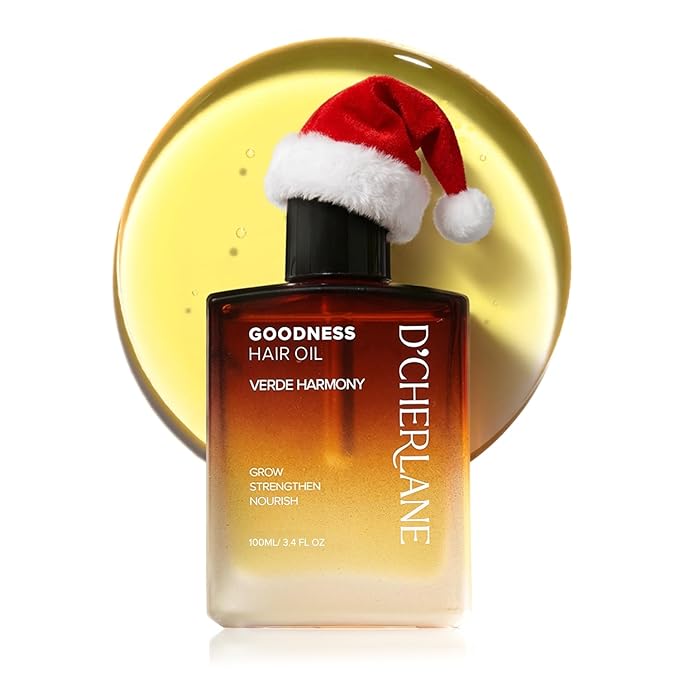 D'Cherlane Hair Growth Oil – Scalp Treatment with Rosemary, Argan, Coconut & Castor Oil Organic | Lightweight, Non-Greasy Formula for Fuller, Thicker, Stronger Strands | For All Hair Types