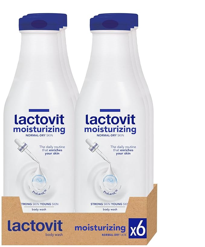 Lactovit | Moisturizing Body Wash | Hydrating Shower Gel | For all Skins | With ProLactiC10, Collagen & Elastin Booster | Smooth & Youthful Skin | Dermatologist Recommended | 6 x 600 ml