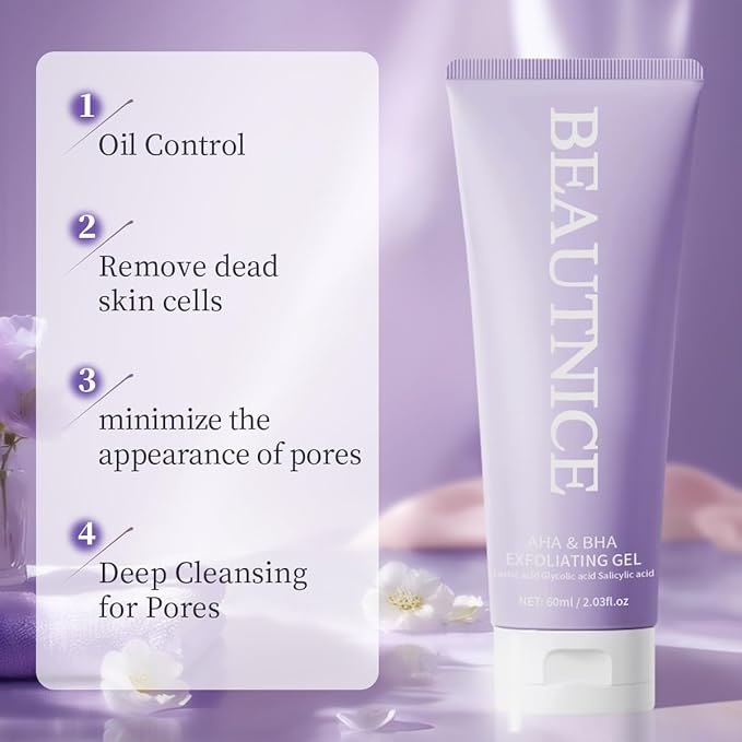 Facial Peeling Gel, Gentle Facial & Body Exfoliator Body Scrub for Removing Dead Skin Cells, Skin Renewal for Women & Men- 2.03 fl oz