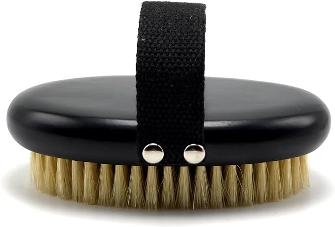 Dry Brush for Men – Firm bristles, Black Non-Slip Handle, exfoliating Body Tool for Dry Brushing and Lymphatic Drainage